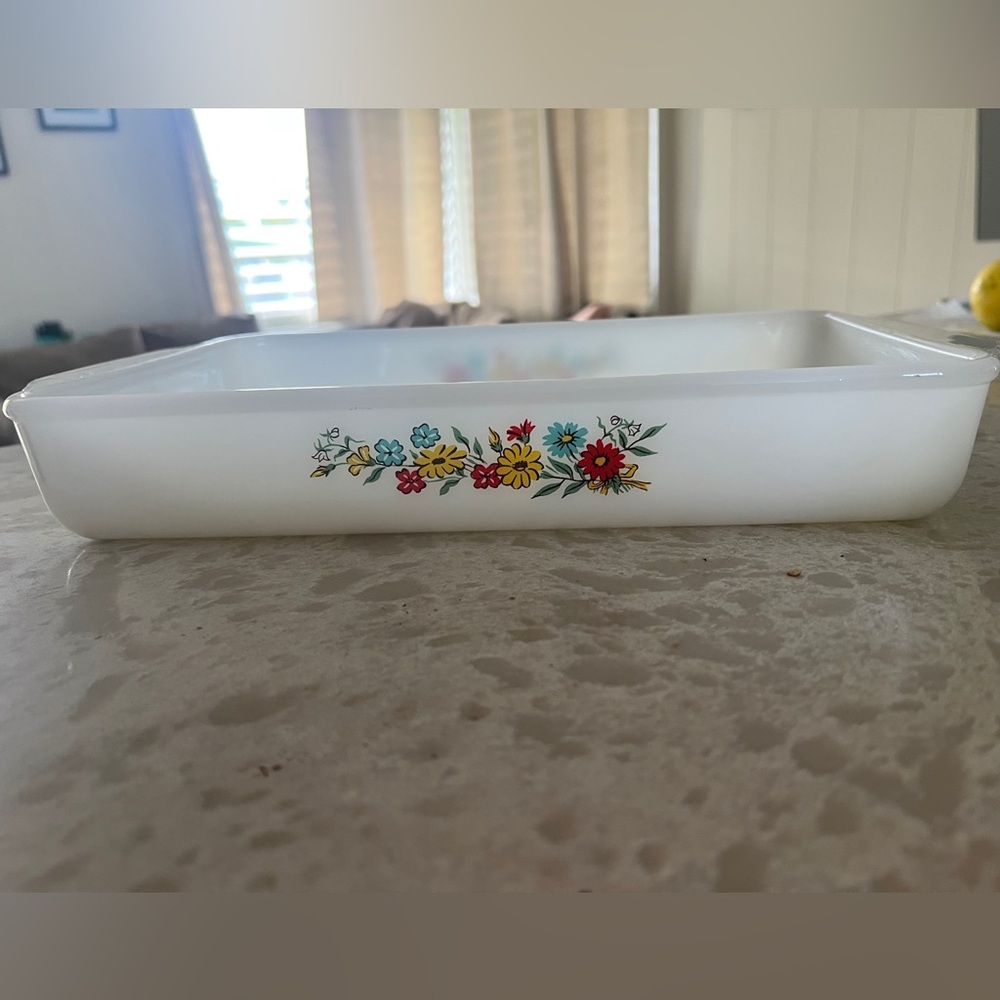 Vintage Fire King Rectangular Milkglass Pan